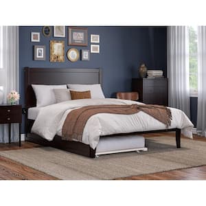 NoHo Espresso Queen Solid Wood Platform Bed with Twin Extra Long Trundle
