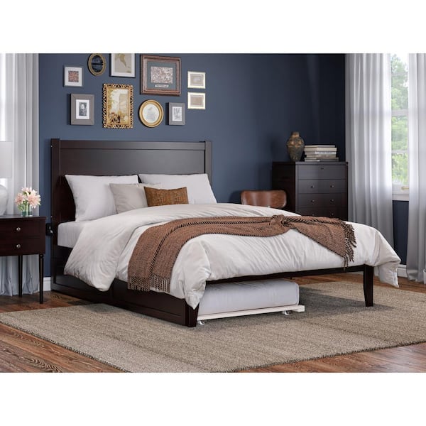 AFI NoHo Espresso Queen Solid Wood Platform Bed with Twin Extra Long ...