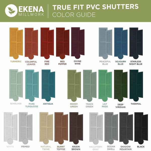 Ekena Millwork 12 inchw x 70 inchh True Fit PVC Single Panel Chevron Modern Style Fixed Mount Shutters, Peaceful Blue (Per Pair - Hardware Not