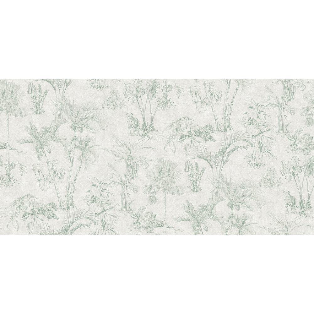 Zapata Green Tropical Jungle Wallpaper Sample