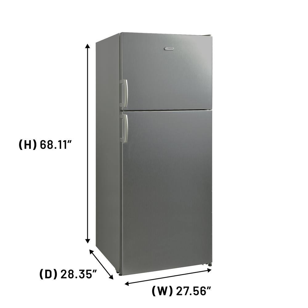 Equator Stainless Steel Energy Star Refrigerator-Freezer with Adjustable Shelves