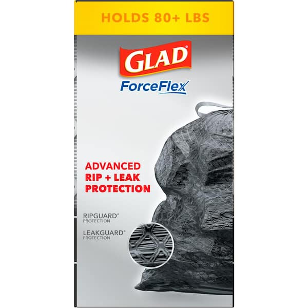 Glad 30 Gal. ForceFlex Black Drawstring Large Outdoor Trash Bags (50-Count)  1258778997 - The Home Depot