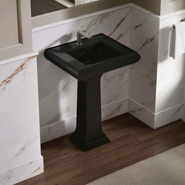 Memoirs Vitreous China Pedestal in Black Black