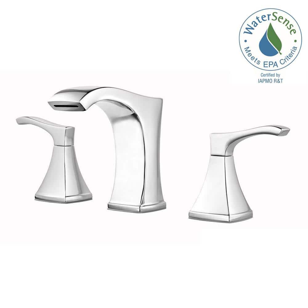 Venturi Polished Chrome 8-Inch Widespread Double Handle Bathroom Faucet