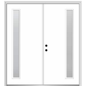 Viola 60 in. x 80 in. Right-Hand Inswing 1-Lite Frosted Glass Primed Fiberglass Prehung Front Door on 6-9/16 in. Frame