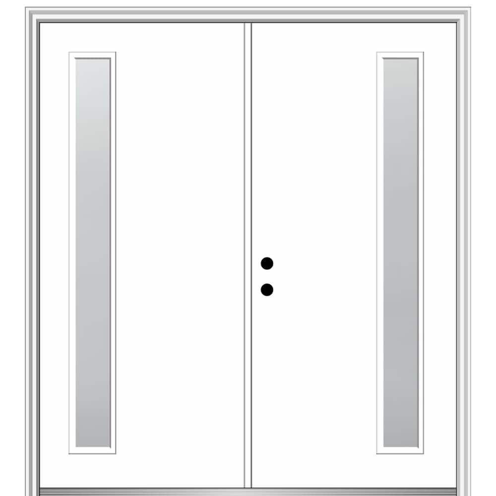 Viola 64 in. x 80 in. Right-Hand Inswing 1-Lite Frosted Glass Primed Fiberglass Prehung Front Door on 6-9/16 in. Frame price history on PriceWatchPro