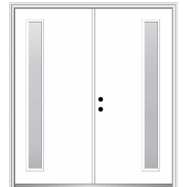 MMI DOOR Viola 72 in. x 80 in. Right-Hand Inswing 1-Lite Frosted Glass Primed Fiberglass Prehung Front Door on 4-9/16 in. Frame