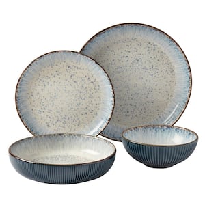 16-Piece Blue Jura Smoke Stoneware Dinnerware Set (Service for 4)