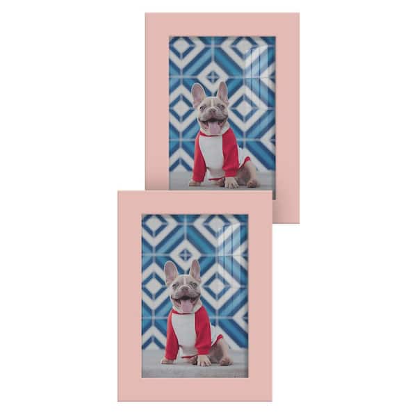 Wexford Home Modern 5 in. x 7 in. Pink Picture Frame (Set of 2)