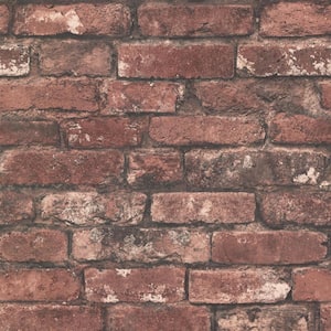 Leaf Scrolls Shadowy Gradual Stripe in Brick Reds  Wallpaper 546584 