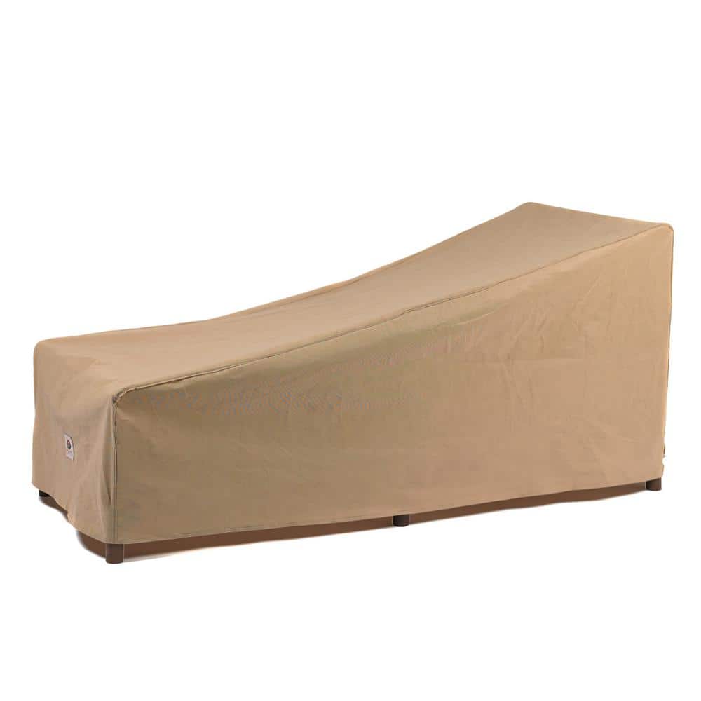 Essential 86" Tan Water-Resistant Outdoor Chaise Lounge Cover