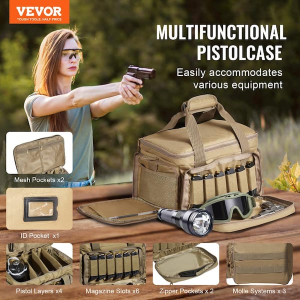 VEVOR Tactical Backpack, Range Bag Brown Backpack for