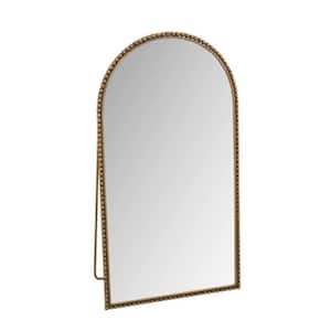 Gold 35.43 in. W x 65.75 in. H Arch Full Length Standing Mirror with Iron Frame and Support Feet for Living Room