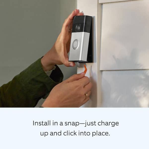 Ring Battery Doorbell with Head-to-Toe HD Video, Live View with 2-Way Talk, and Motion Detection-Satin Nickel, 2-Pack