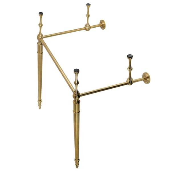 Edwardian Brass Console Sink Legs in Brushed Brass