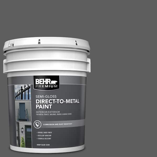 5 gal. #N520-6 Asphalt Gray Semi-Gloss Direct to Metal Interior/Exterior Paint