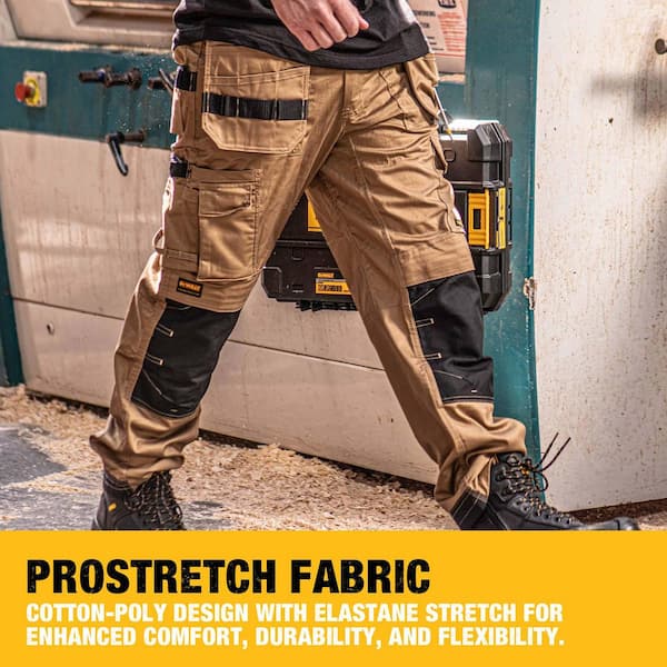 DEWALT ProTradesman Men's 36 in. W x 33 in. L Tan Polyester/Cotton