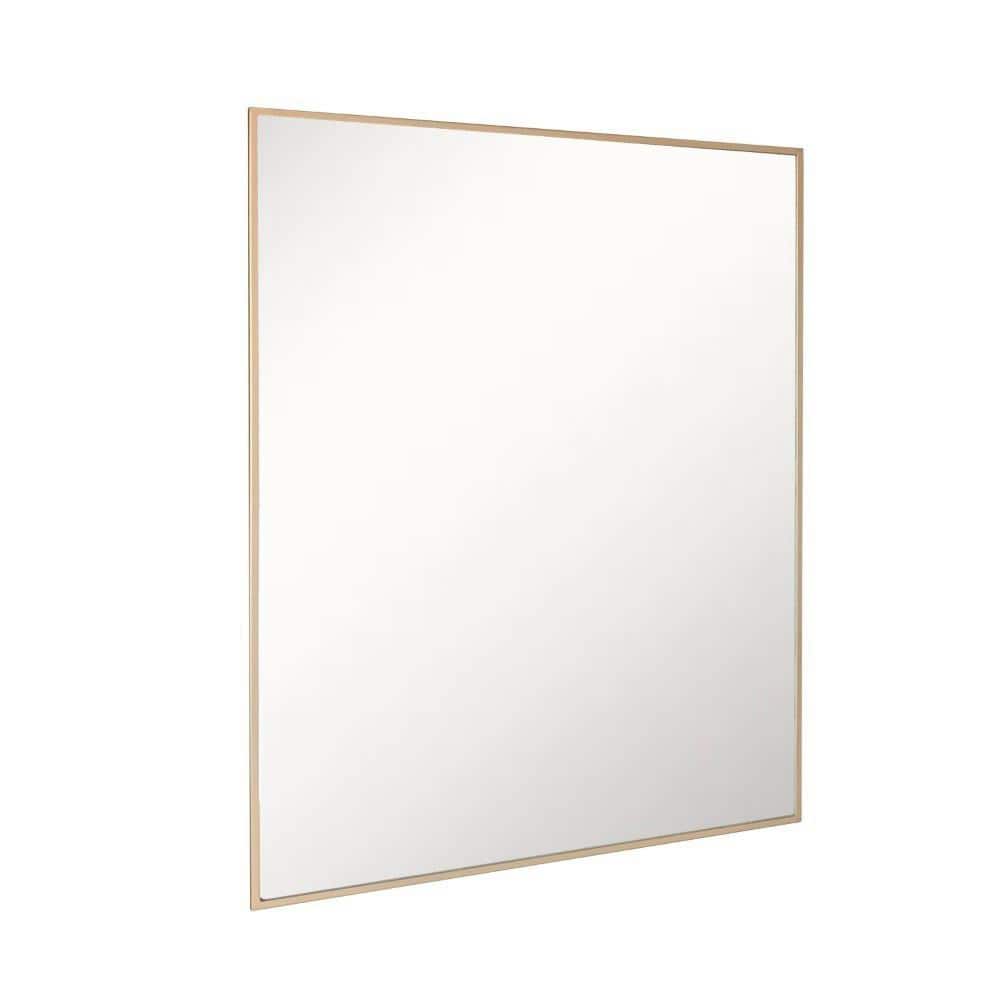 Sleek 24"x28" Gold Steel Rectangular Bathroom Vanity Mirror