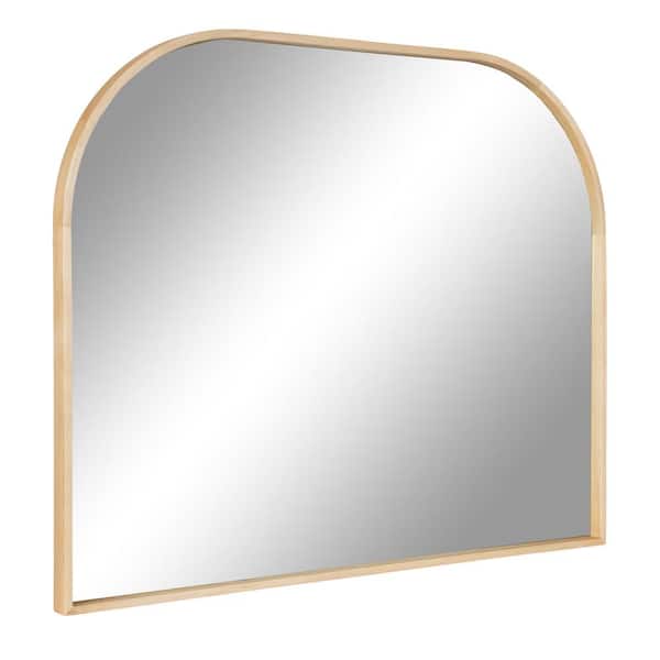 Kate and Laurel Valenti 34.00 in. W x 28.00 in. H Natural Arch Modern Framed Decorative Wall Mirror