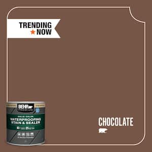 8 oz. #SC-129 Chocolate Solid Color Waterproofing Exterior Wood Stain and Sealer Sample