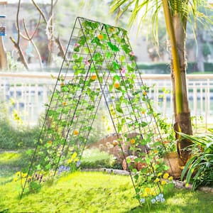 50.5 in. x 34 in. 2 Pieces Foldable A-Frame Trellis Plant Supports with Twist Ties