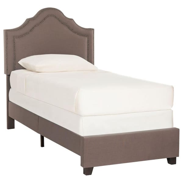Safavieh Theron Gray Twin Upholstered Bed