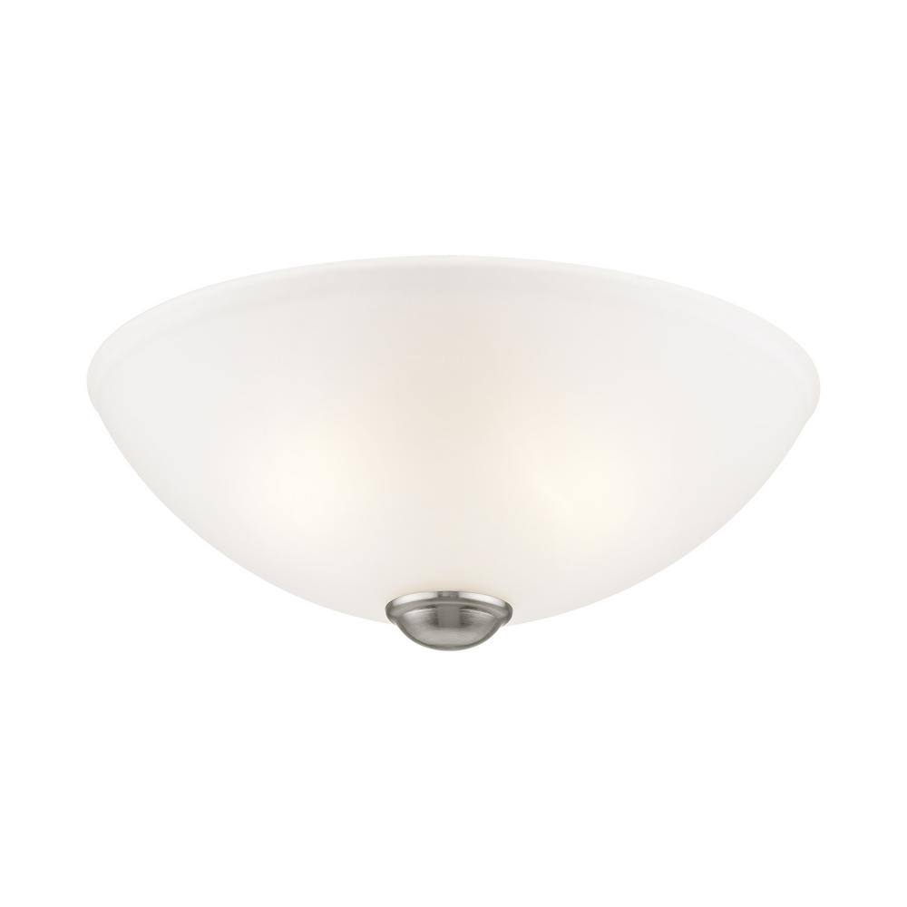 Somerset Brushed Nickel 2-Light Semi Flush Mount with Satin Glass