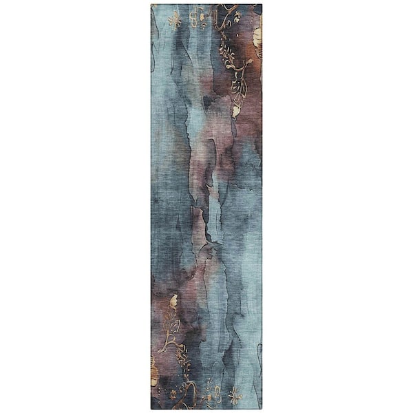 Chantille Machine Washable Indoor/Outdoor Abstract ACN1869 Blue 2 ft. 3 in. x 7 ft. 6 in. Runner Rug