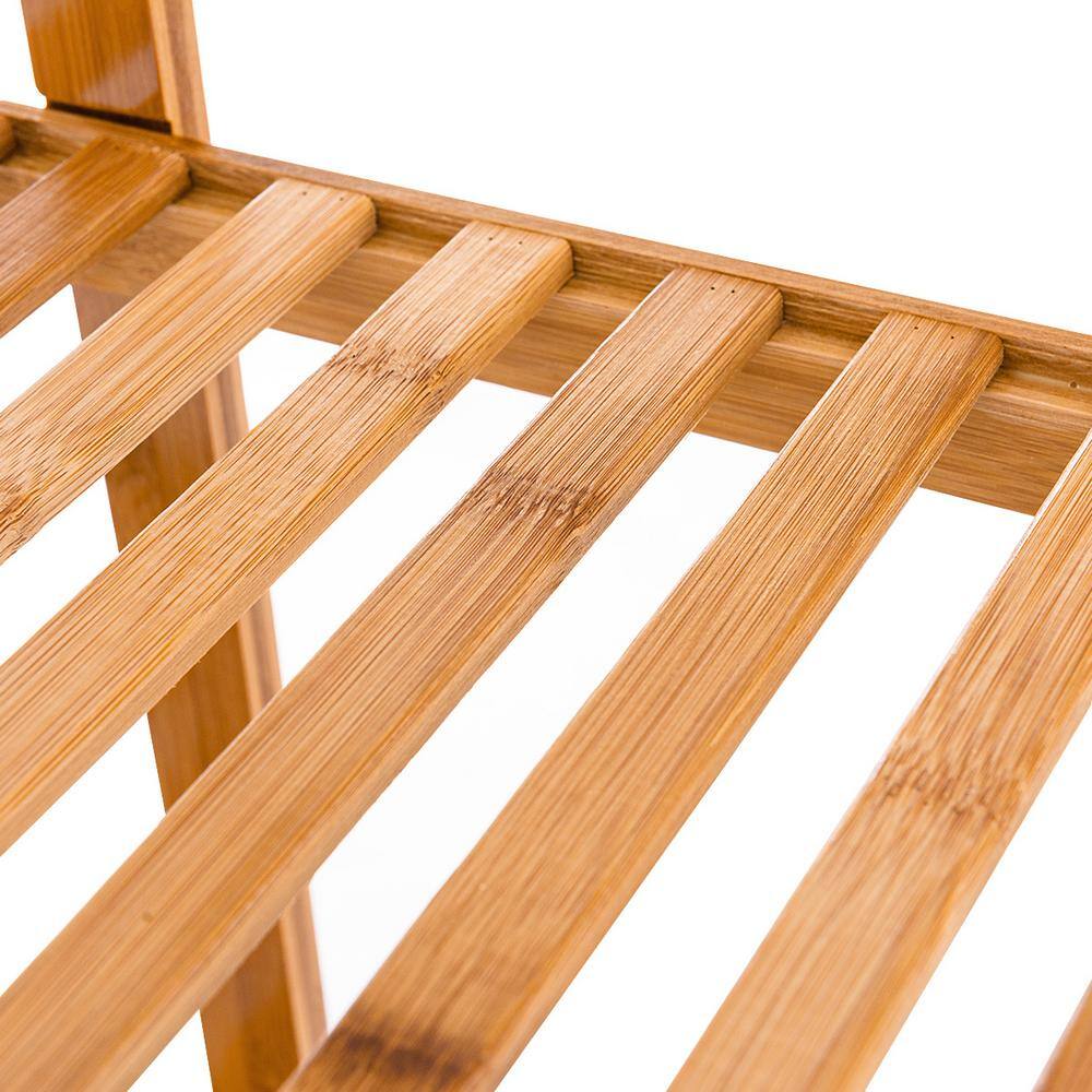 45" Natural Bamboo 4-Tier Outdoor Plant Display Shelf