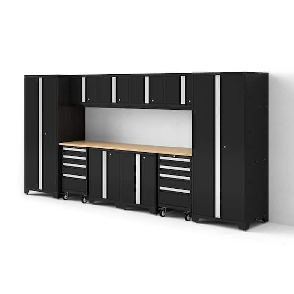 Bold Series XL 156 in. W x 76.75 in. H x 24 in. D 24-Gauge Steel Garage Cabinet Set in Black (12-Piece)