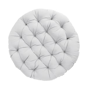 44 in. x 4 in. White Textured Solid Papasan Cushion
