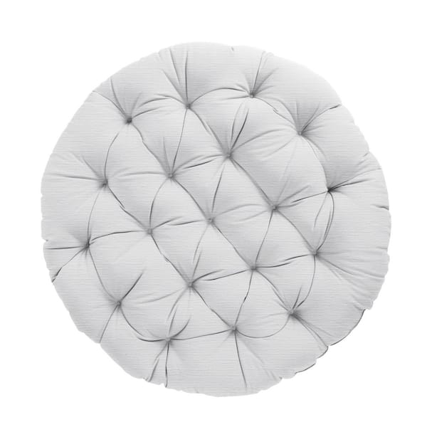 SORRA HOME 44 in. x 4 in. White Textured Solid Papasan Cushion