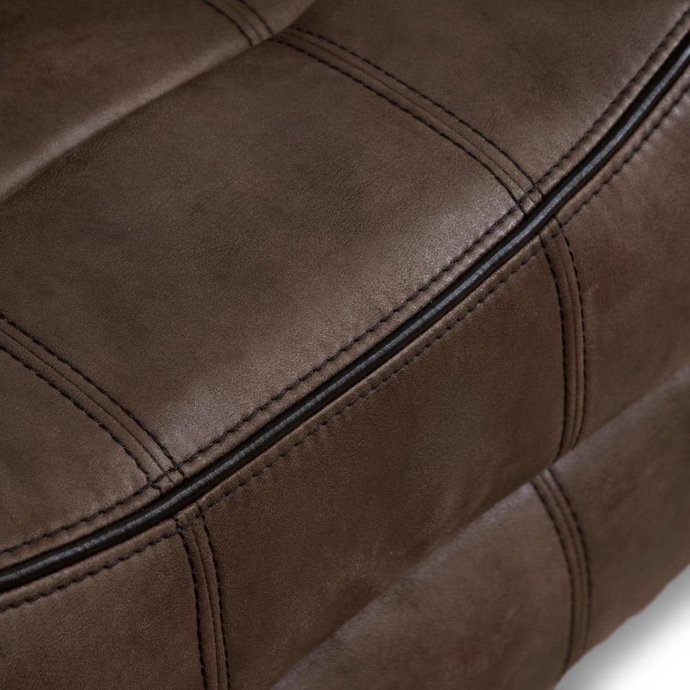 87" Brown Suede Reclining Sofa with Cup Holders