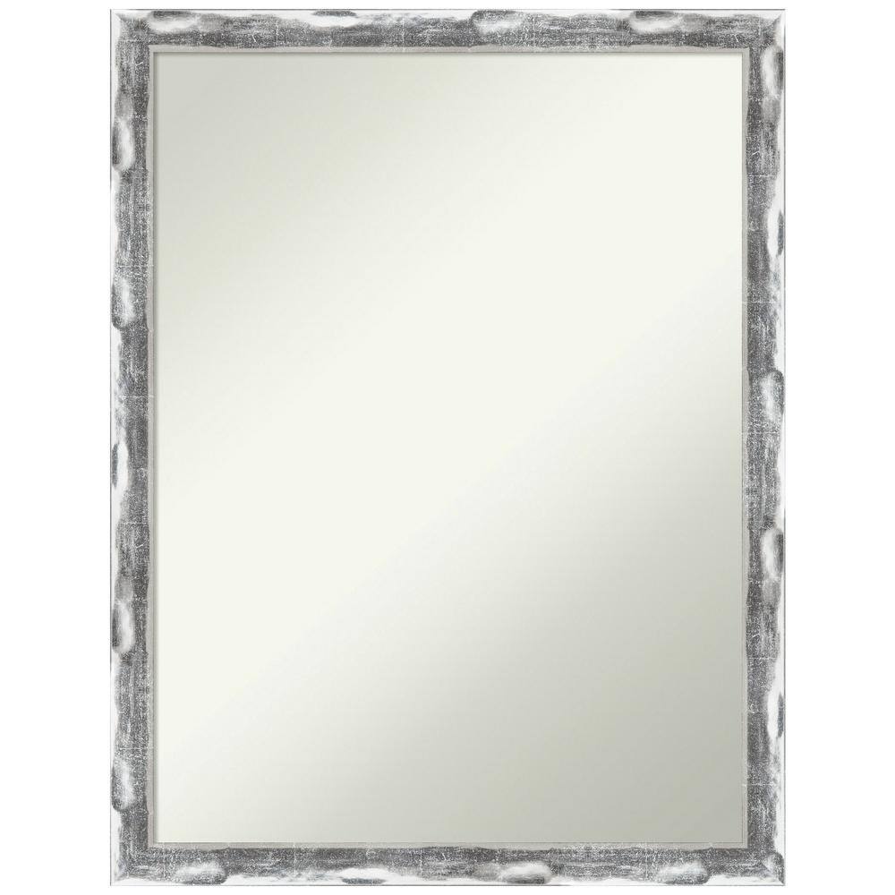 Scratched Wave Chrome 20 in. H x 26 in. W Framed Non-Beveled Bathroom Vanity Mirror in Silver price history on PriceWatchPro