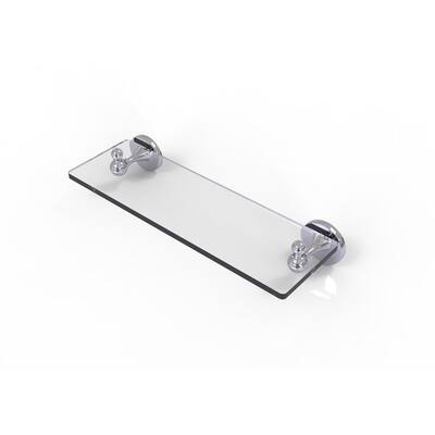 Shadwell Collection 16 in. W Glass Vanity Shelf with Beveled Edges in Polished Chrome