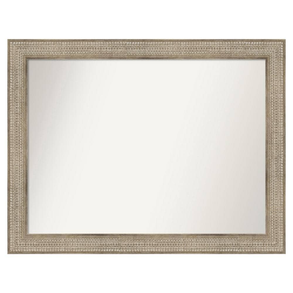 Trellis Silver 44 in. x 34 in. Custom Non-Beveled Wood Framed Bathroom Vanity Wall Mirror price history on PriceWatchPro