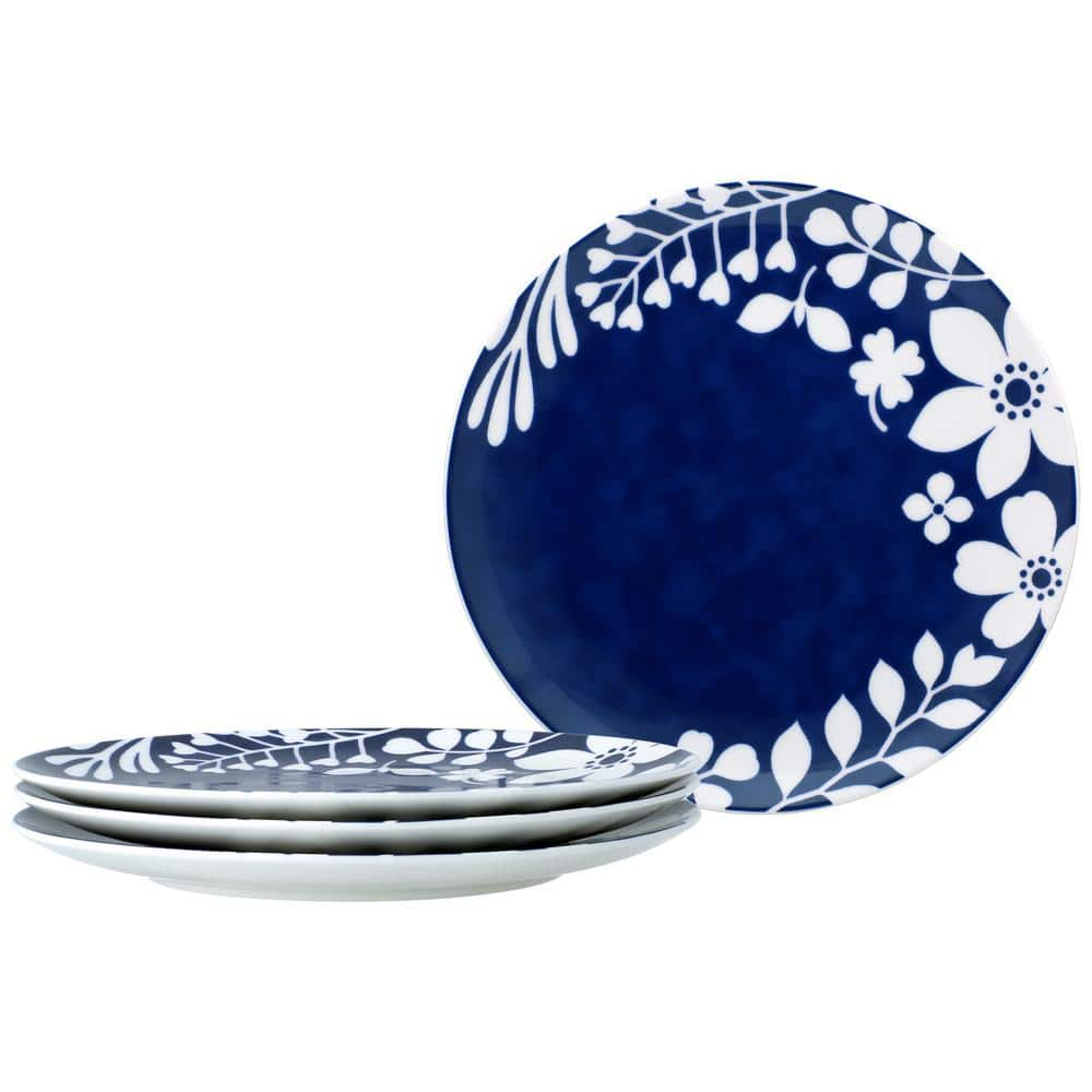 Noritake Bluefjord Porcelain Set Of 4 Coupe Dinner Plates, 11 in. G032 ...