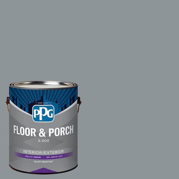 PPG 1 gal. PPG1012-5 Steeple Gray Satin Interior/Exterior Floor and ...