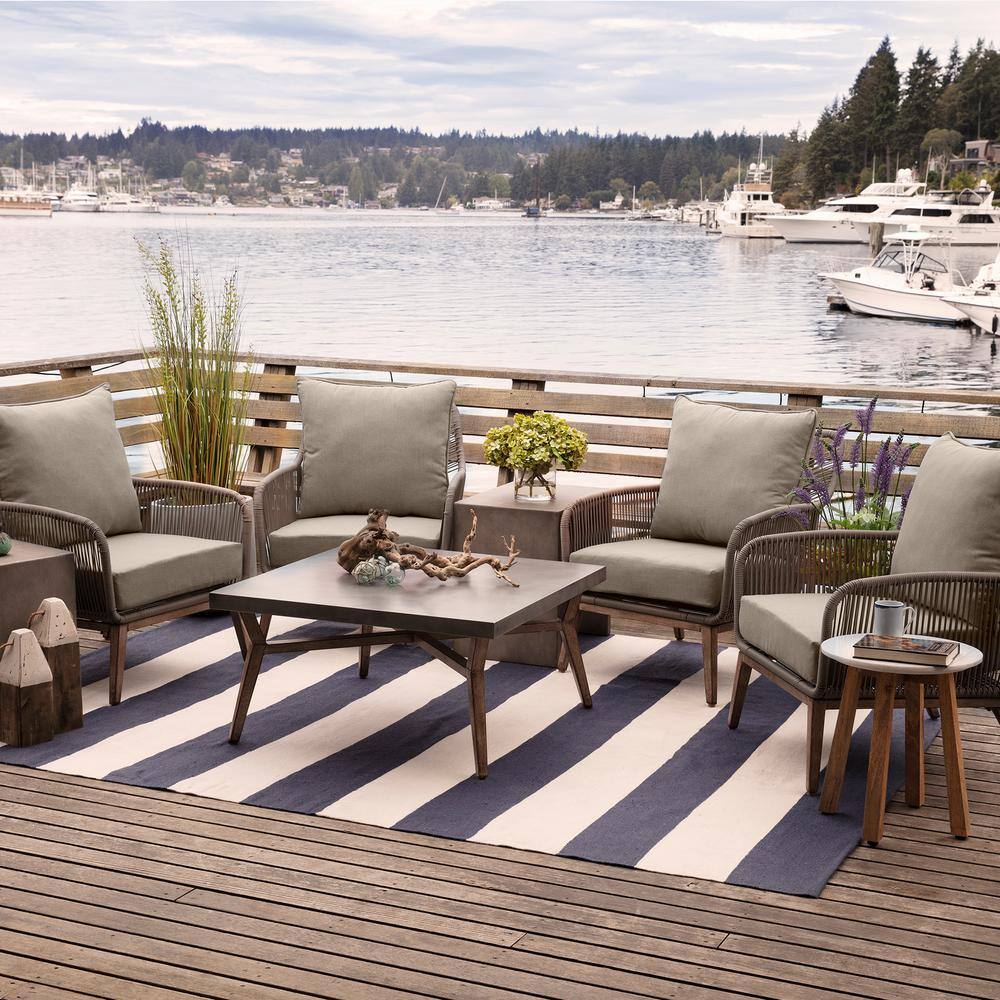 Natural Tan Recycled Fabric Outdoor Deep Seat Cushion Set