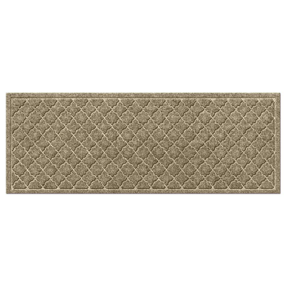 Camel Geometric Non-slip Synthetic 22" x 60" Floor Mat