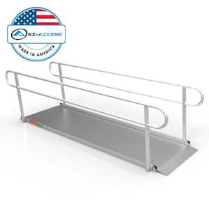 GATEWAY 3G 10 ft. Aluminum Solid Surface Wheelchair Ramp with 2-Line Handrails