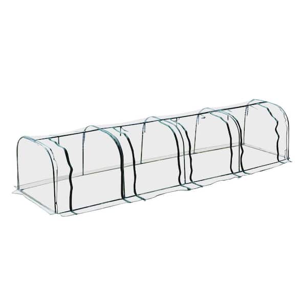 Outsunny 3.25 ft. W x 13 ft. L x 2.5 ft. H PVC Metal Tunnel Greenhouse Kit with Strong Durable Materials for Year-Round Gardening