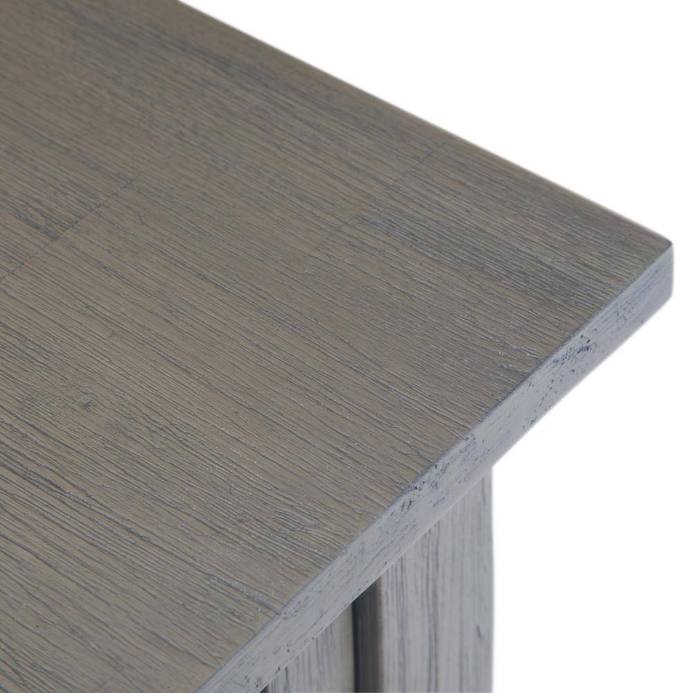 Farmhouse Grey Monroe Rustic Acacia Wood Side Table with Storage