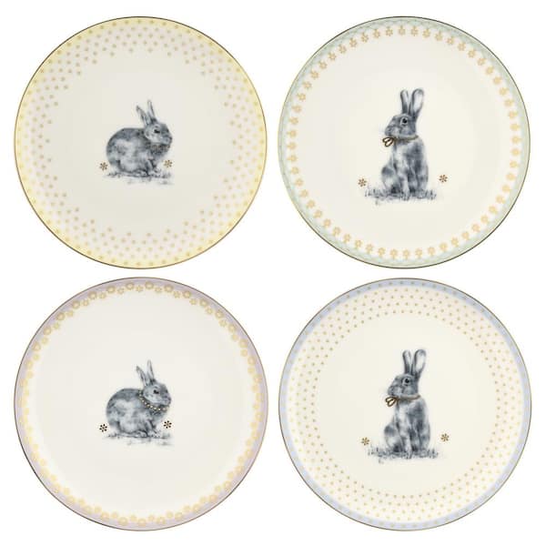 SPODE Meadow Lane White Porcelain Dessert Plates (Set of 4)