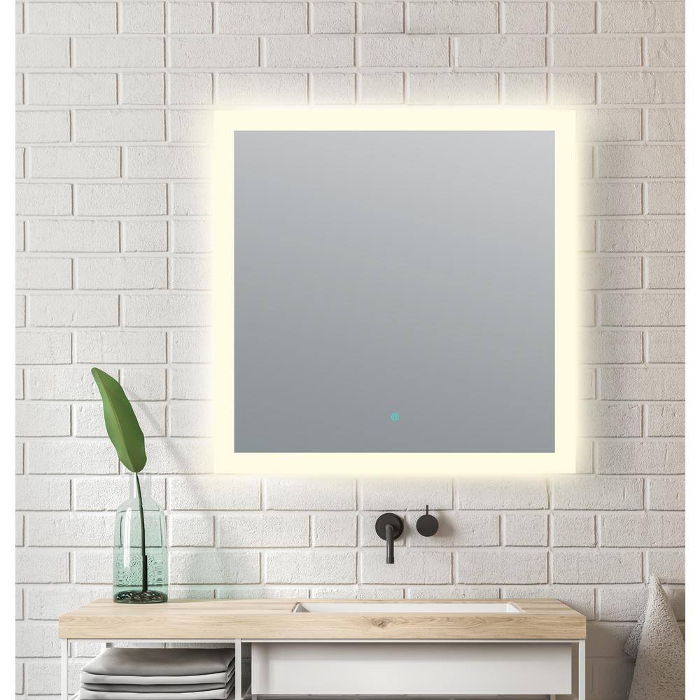 Lumina 36" Square Frameless LED Vanity Mirror with Defogger