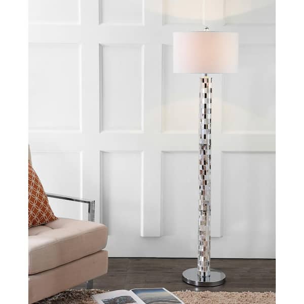 Liam Cream 63.5 in. Seashell Mosaic Floor Lamp