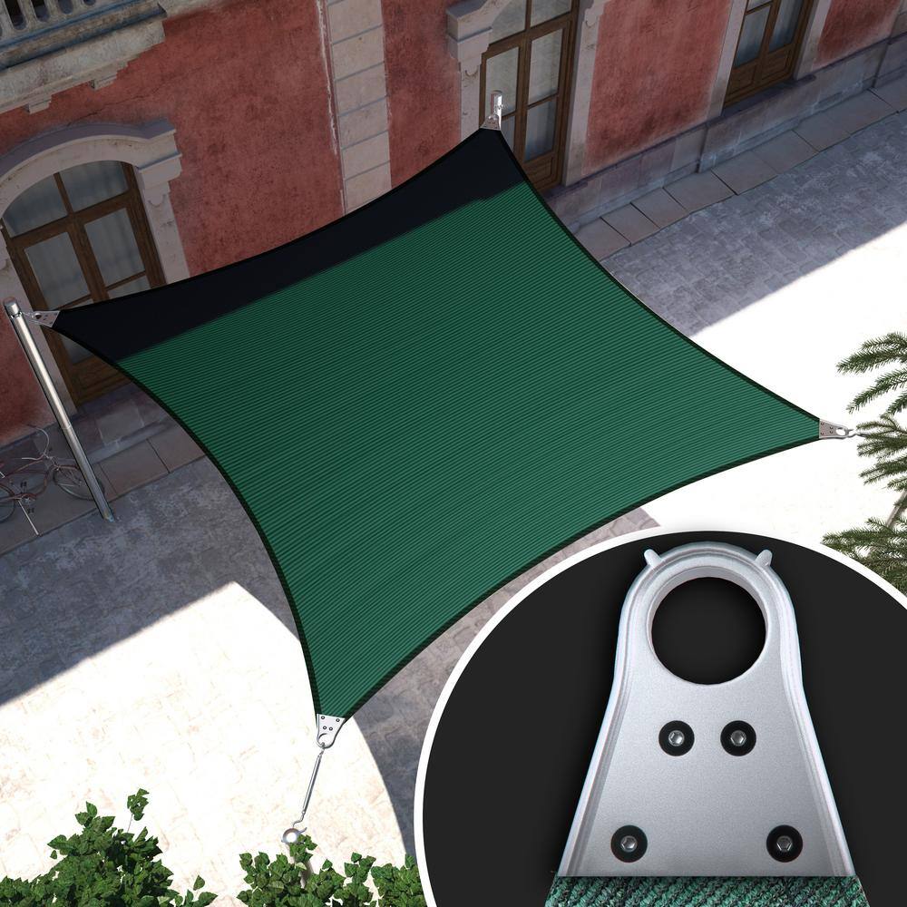 Super Ring 16 ft. x 16 ft. Sun Shade Sail with Hardware Kit and Cable-Green price history on PriceWatchPro