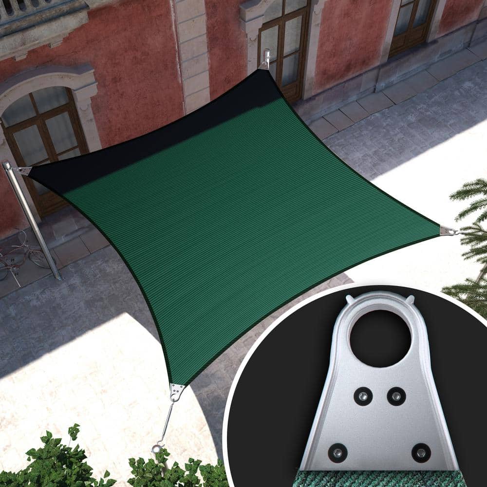 Super Ring 22 ft. x 22 ft. Sun Shade Sail with Hardware Kit-Green price history on PriceWatchPro