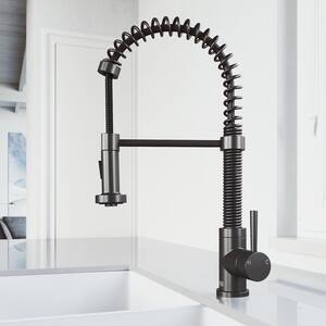 Edison Single-Handle Pull-Down Sprayer Kitchen Faucet in Graphite Black