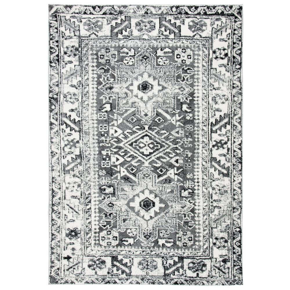 Vintage Hamadan Gray/Ivory 2 ft. x 4 ft. Floral Border Area Rug price history on PriceWatchPro